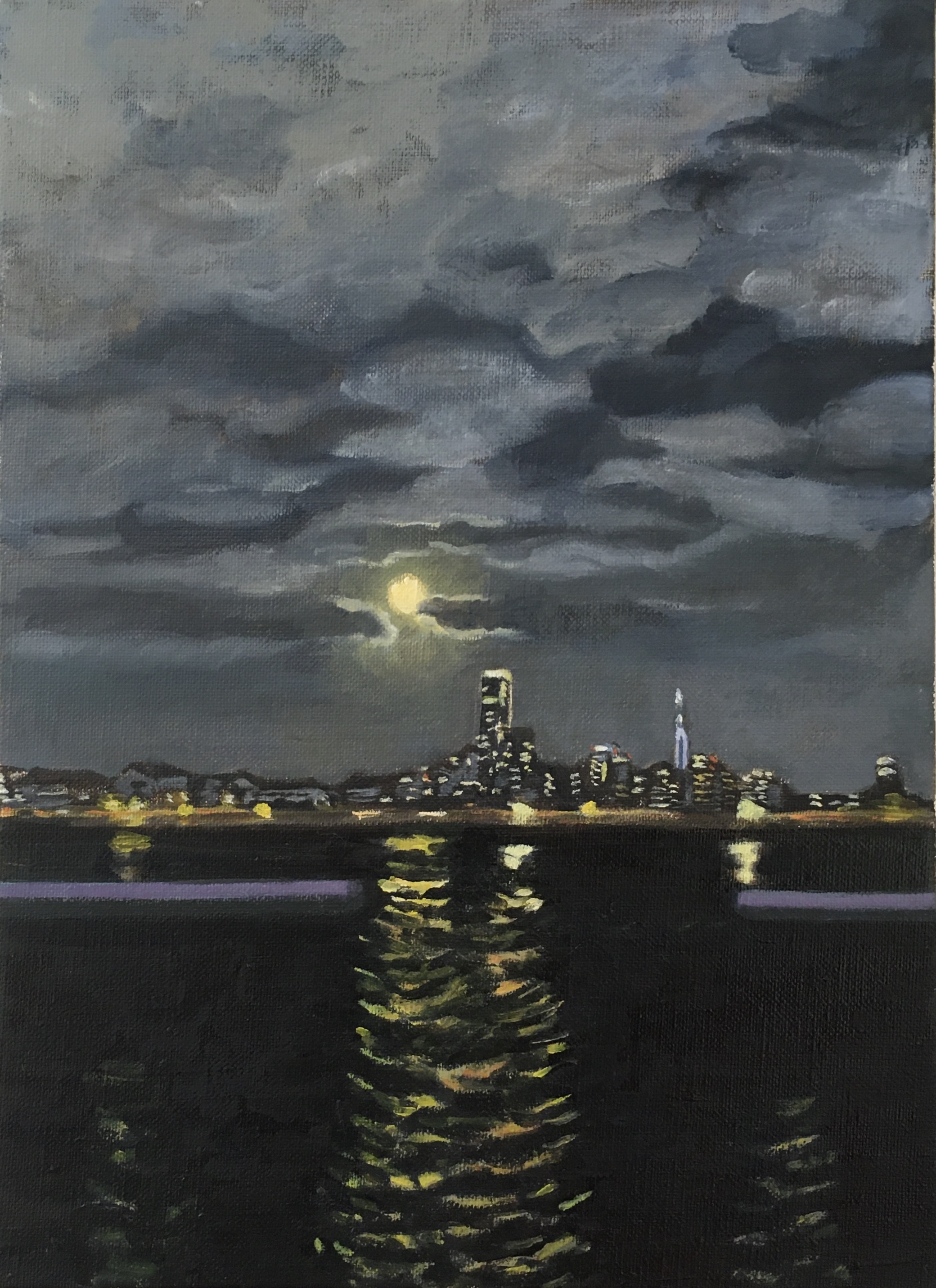 Moon Above City