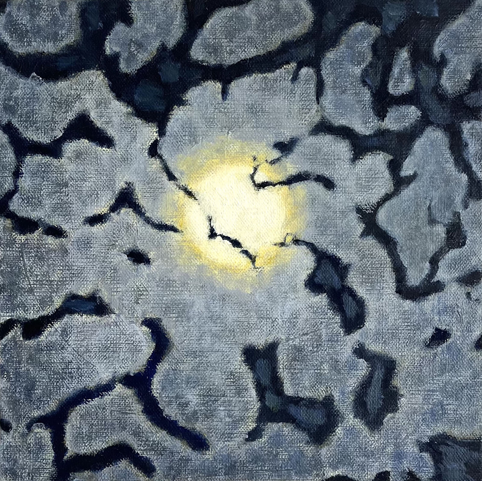 Moon with Frosty Clouds